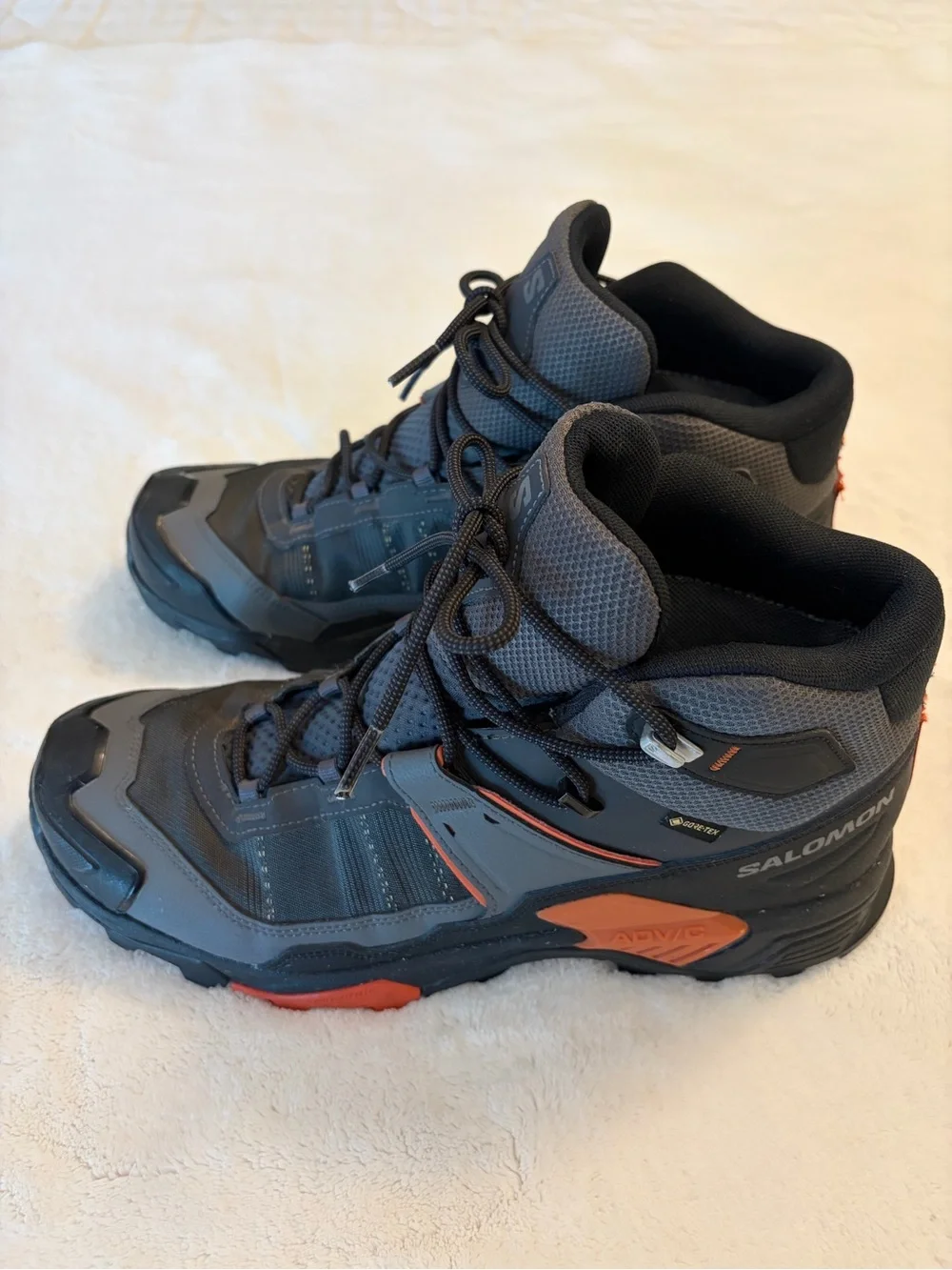 Men's Salomon X Ultra 5 Mid GTX GORE-TEX Hiking Boots 11.5 Grey/Black/Orange